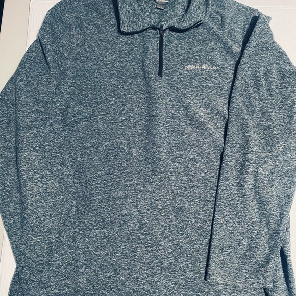 Eddie Bauer Blue Zip Up Sweater with Stand-Up Collar - Picture 2 of 7